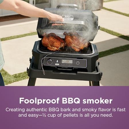 Ninja Woodfire Grill and Smoker Bundle with Stand – Multifunction Outdoor BBQ