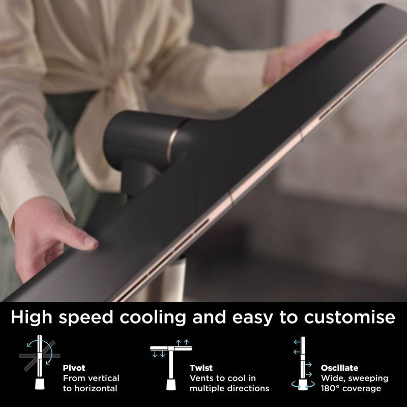 Shark TurboBlade – high-performance bladeless fan, powerful yet quiet, featuring 10 speed settings, wide oscillation, and an included remote control for convenient, effortless operation.