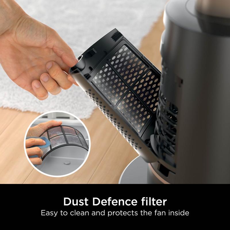 Shark TurboBlade – high-performance bladeless fan, powerful yet quiet, featuring 10 speed settings, wide oscillation, and an included remote control for convenient, effortless operation.