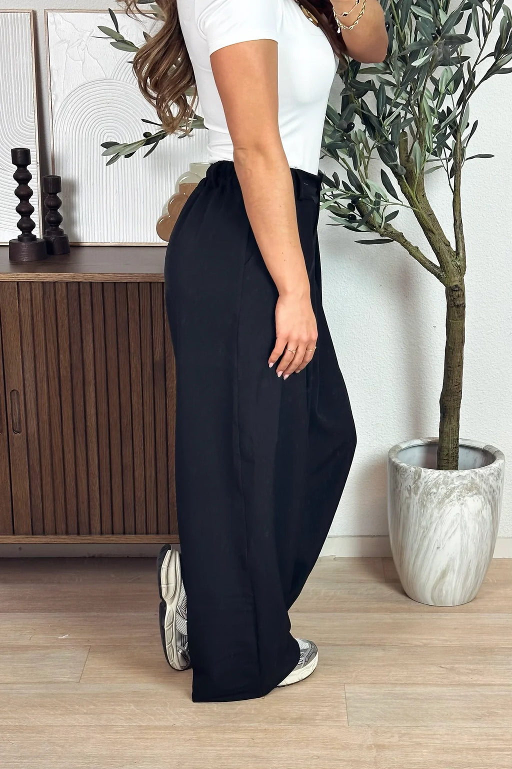Elody ballon linnen broek - Taupe