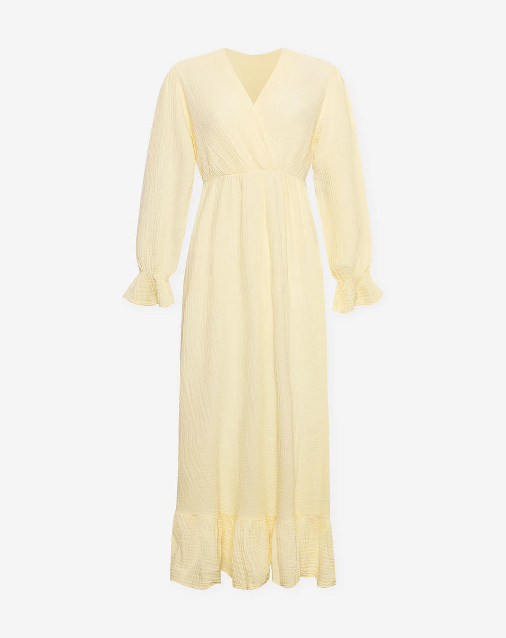 MOUSSELINE MAXI RUFFLE DRESS BROWN