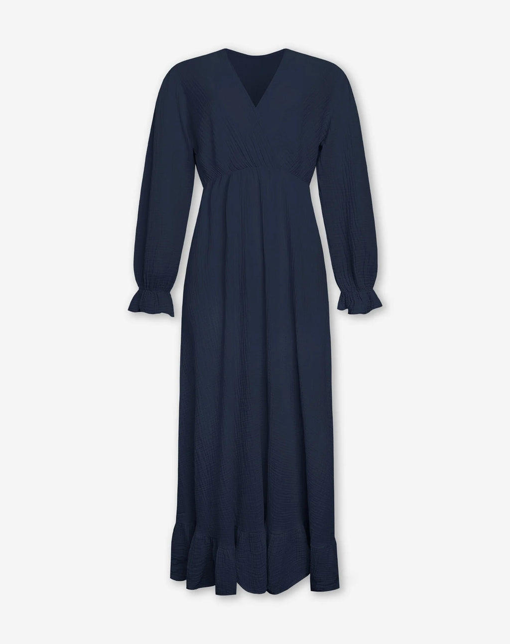 MOUSSELINE MAXI RUFFLE DRESS BROWN