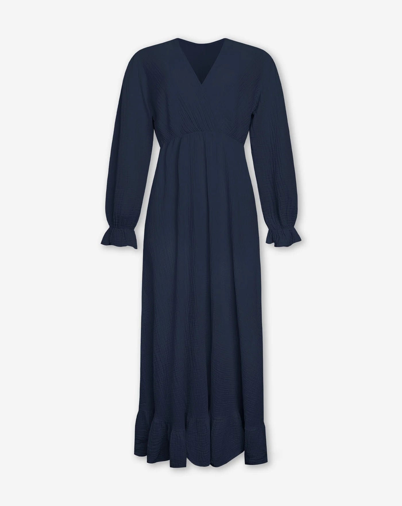 MOUSSELINE MAXI RUFFLE DRESS BROWN
