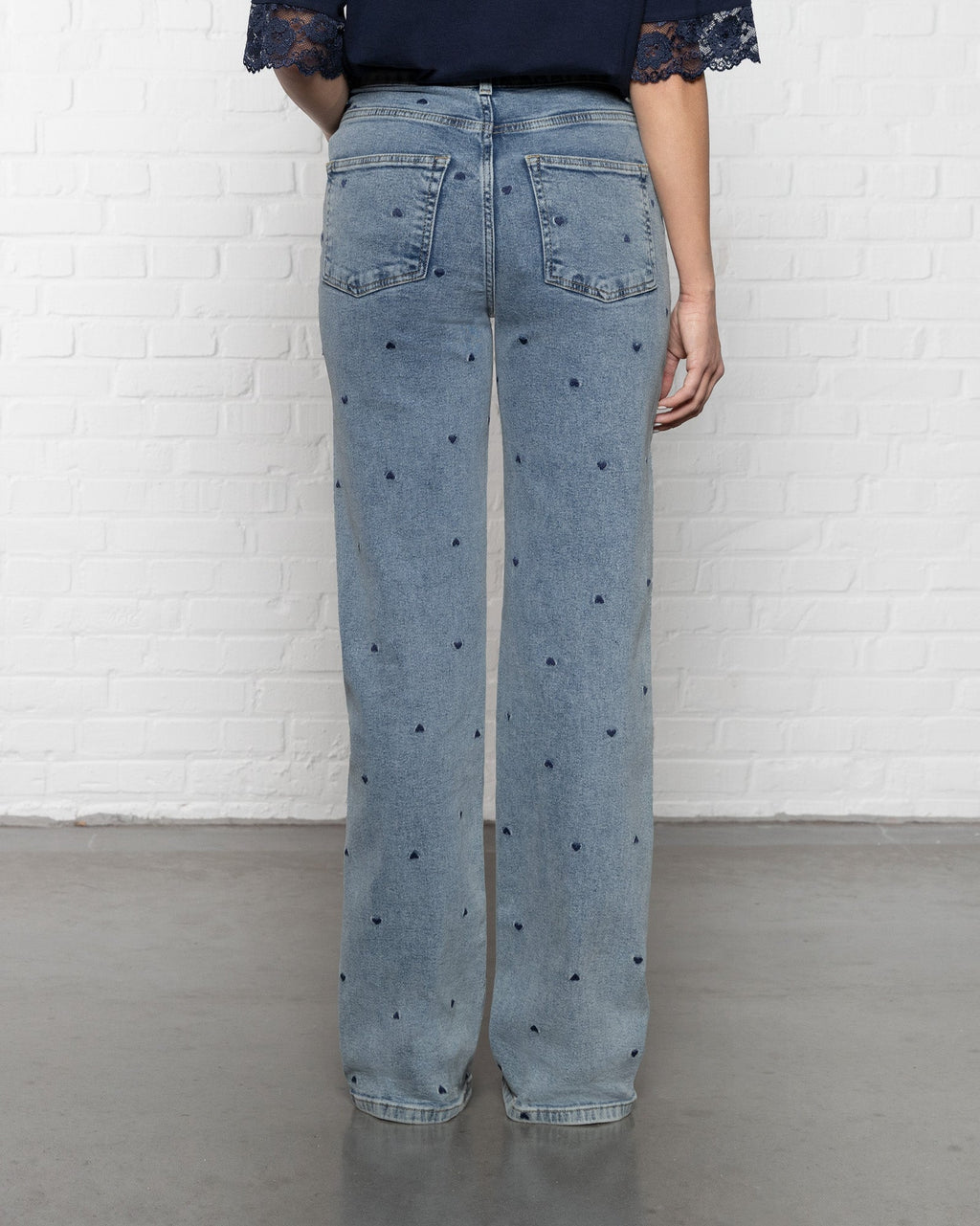 HEART BOOTCUT JEANS NAVY BLUE