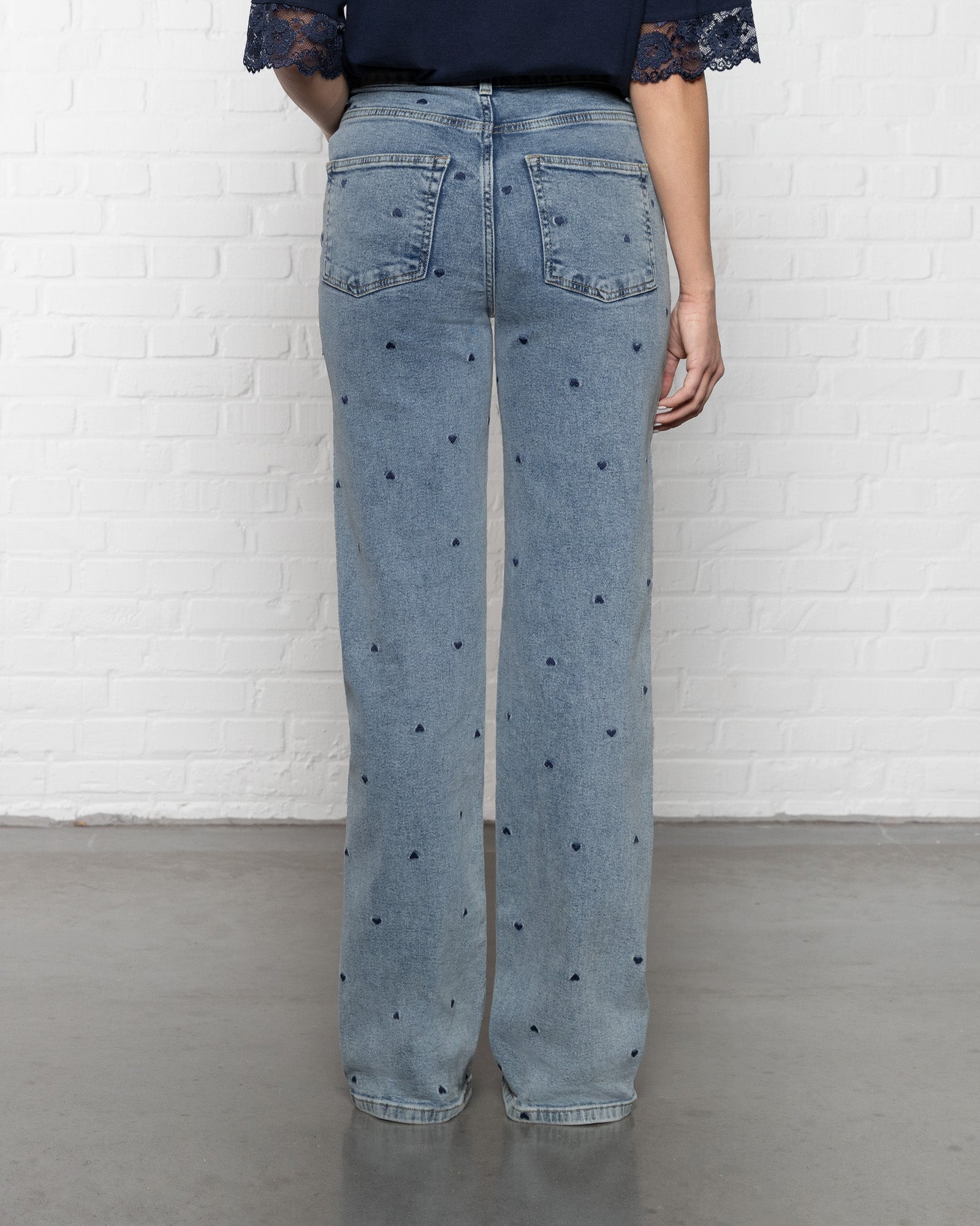 HEART BOOTCUT JEANS NAVY BLUE