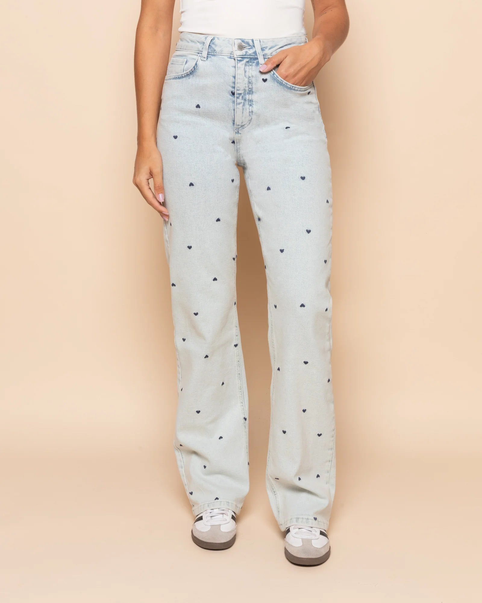 HEART BOOTCUT JEANS ROZE