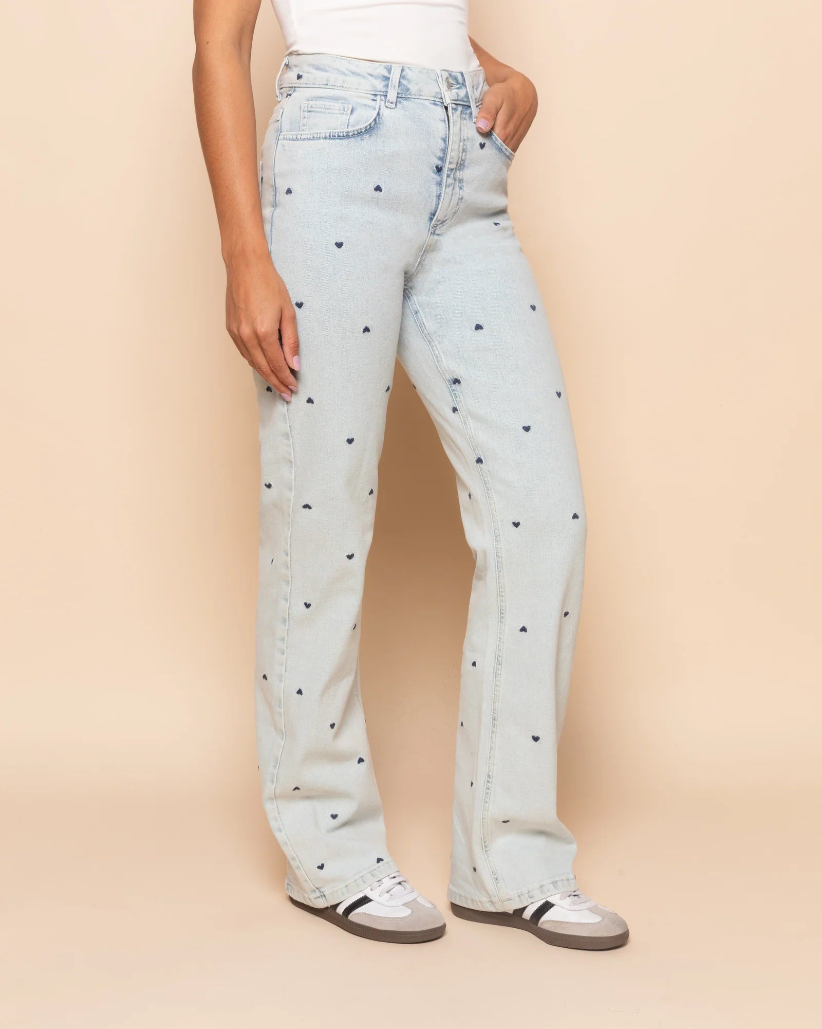 HEART BOOTCUT JEANS ROZE