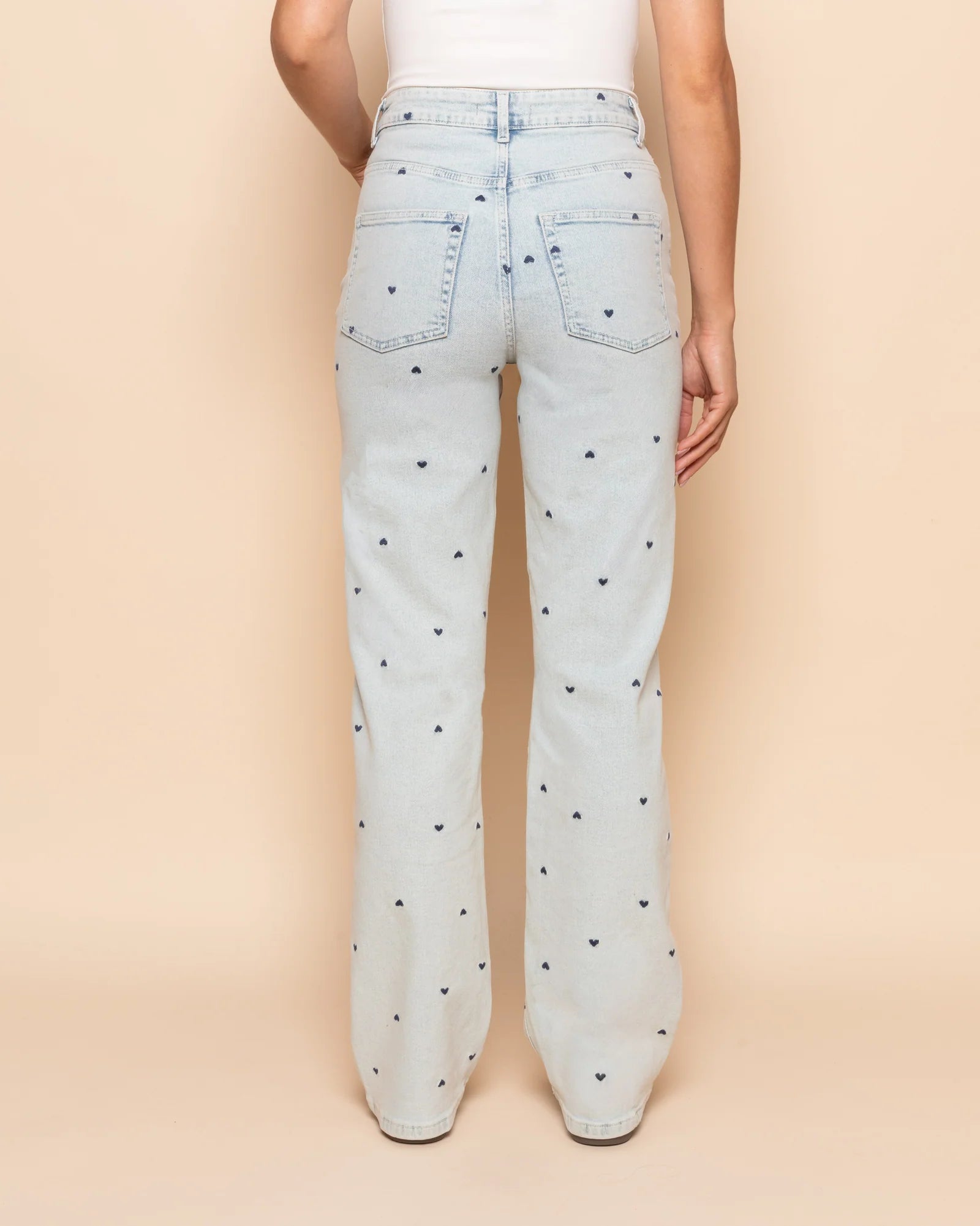 HEART BOOTCUT JEANS ROZE