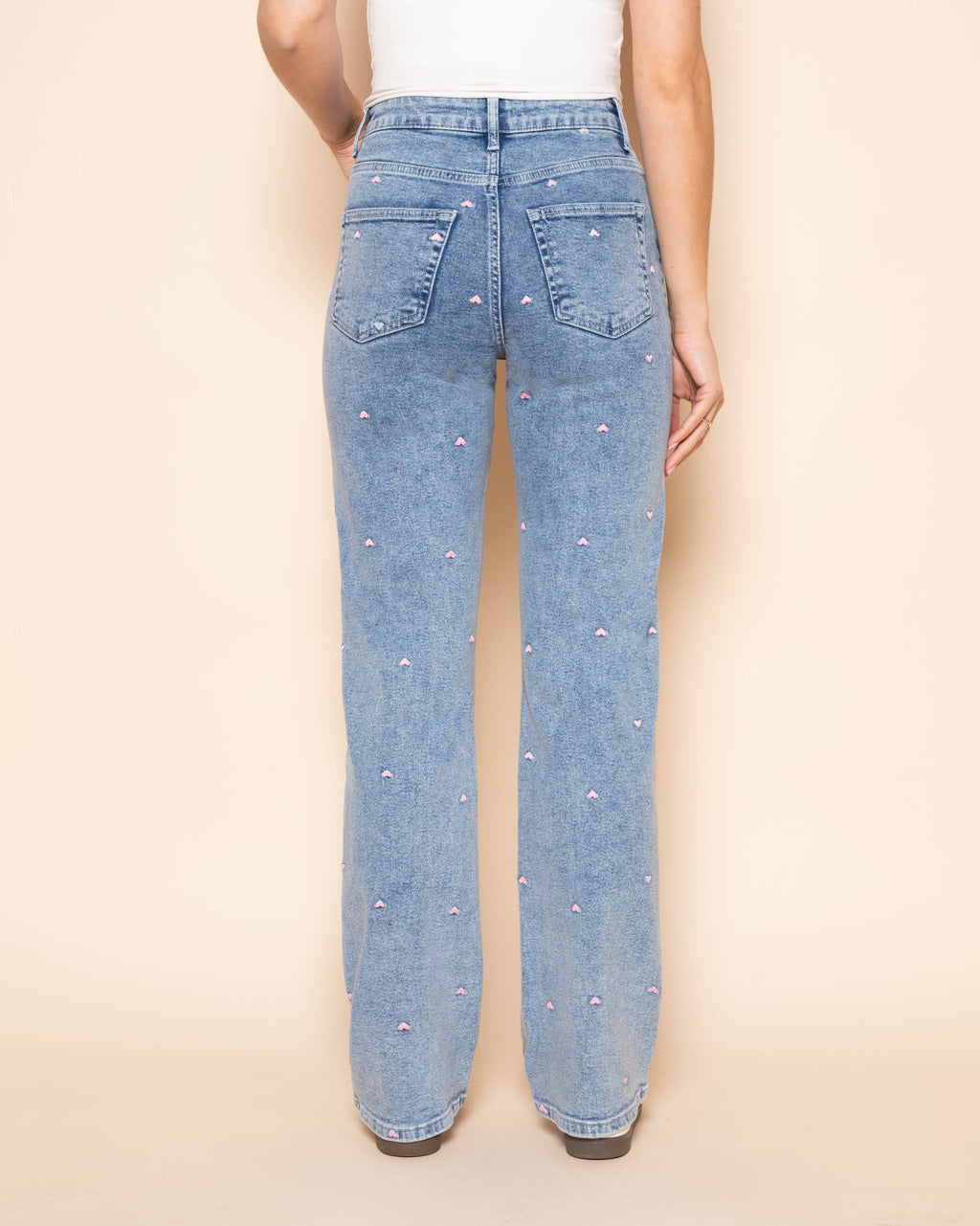 HEART BOOTCUT JEANS ROZE