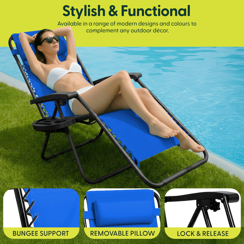 Set of 2 Anti-Stress Zero Gravity Relax Chairs