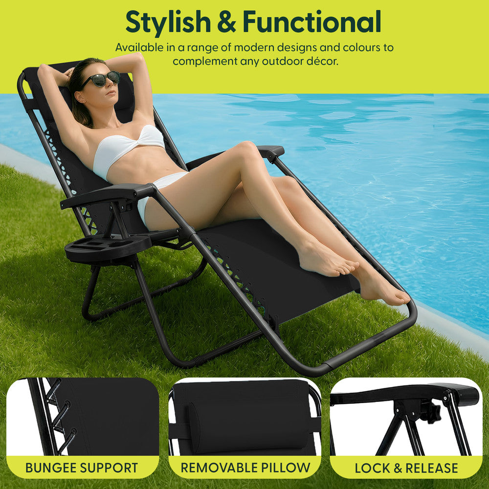 Set of 2 Anti-Stress Zero Gravity Relax Chairs