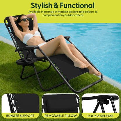 Set of 2 Anti-Stress Zero Gravity Relax Chairs
