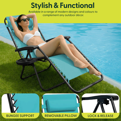 Set of 2 Anti-Stress Zero Gravity Relax Chairs
