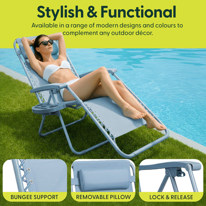 Set of 2 Anti-Stress Zero Gravity Relax Chairs