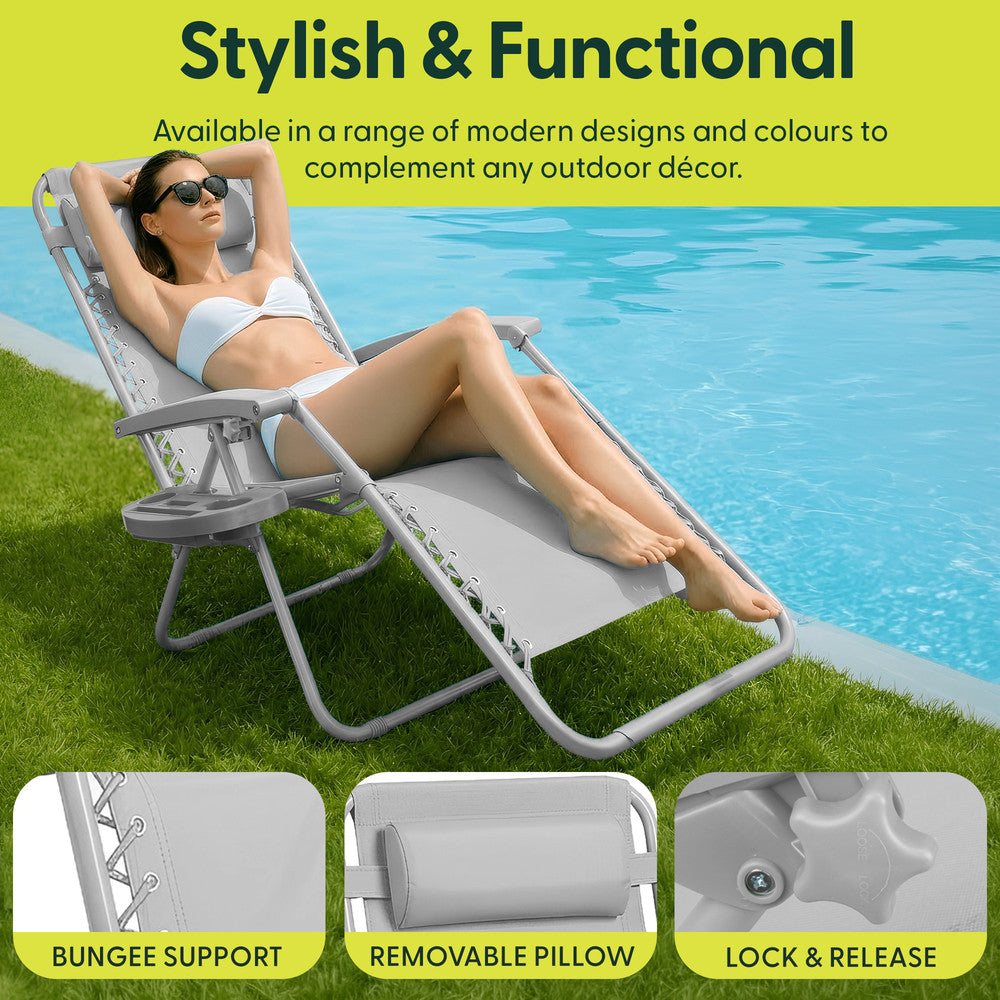 Set of 2 Anti-Stress Zero Gravity Relax Chairs