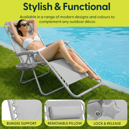 Set of 2 Anti-Stress Zero Gravity Relax Chairs