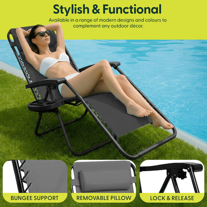 Set of 2 Anti-Stress Zero Gravity Relax Chairs