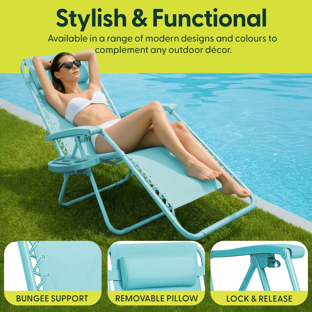 Set of 2 Anti-Stress Zero Gravity Relax Chairs