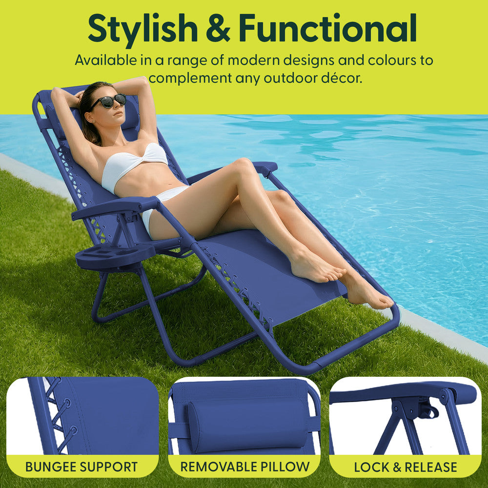 Set of 2 Anti-Stress Zero Gravity Relax Chairs