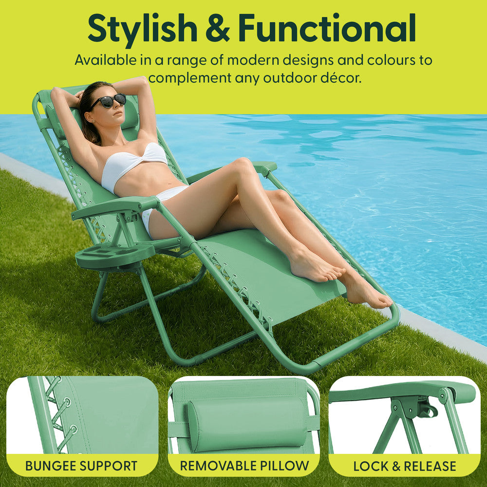 Set of 2 Anti-Stress Zero Gravity Relax Chairs