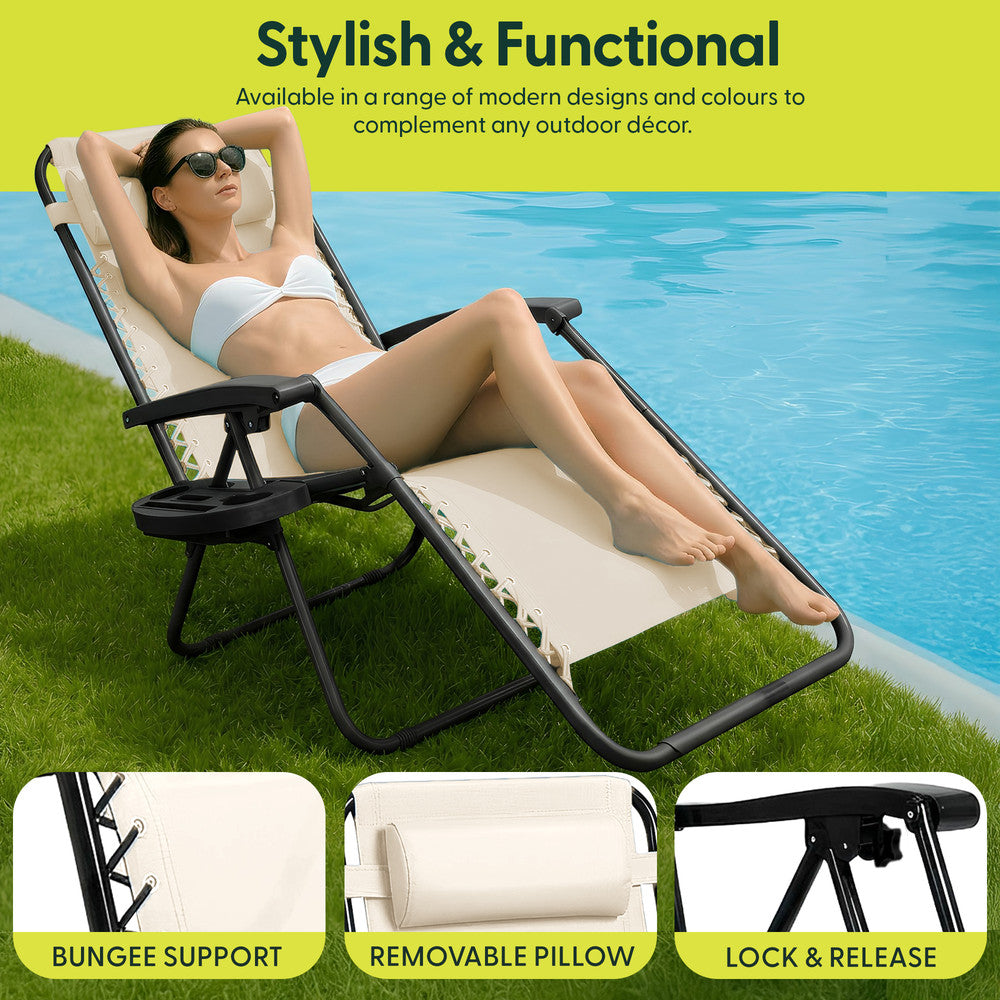 Set of 2 Anti-Stress Zero Gravity Relax Chairs