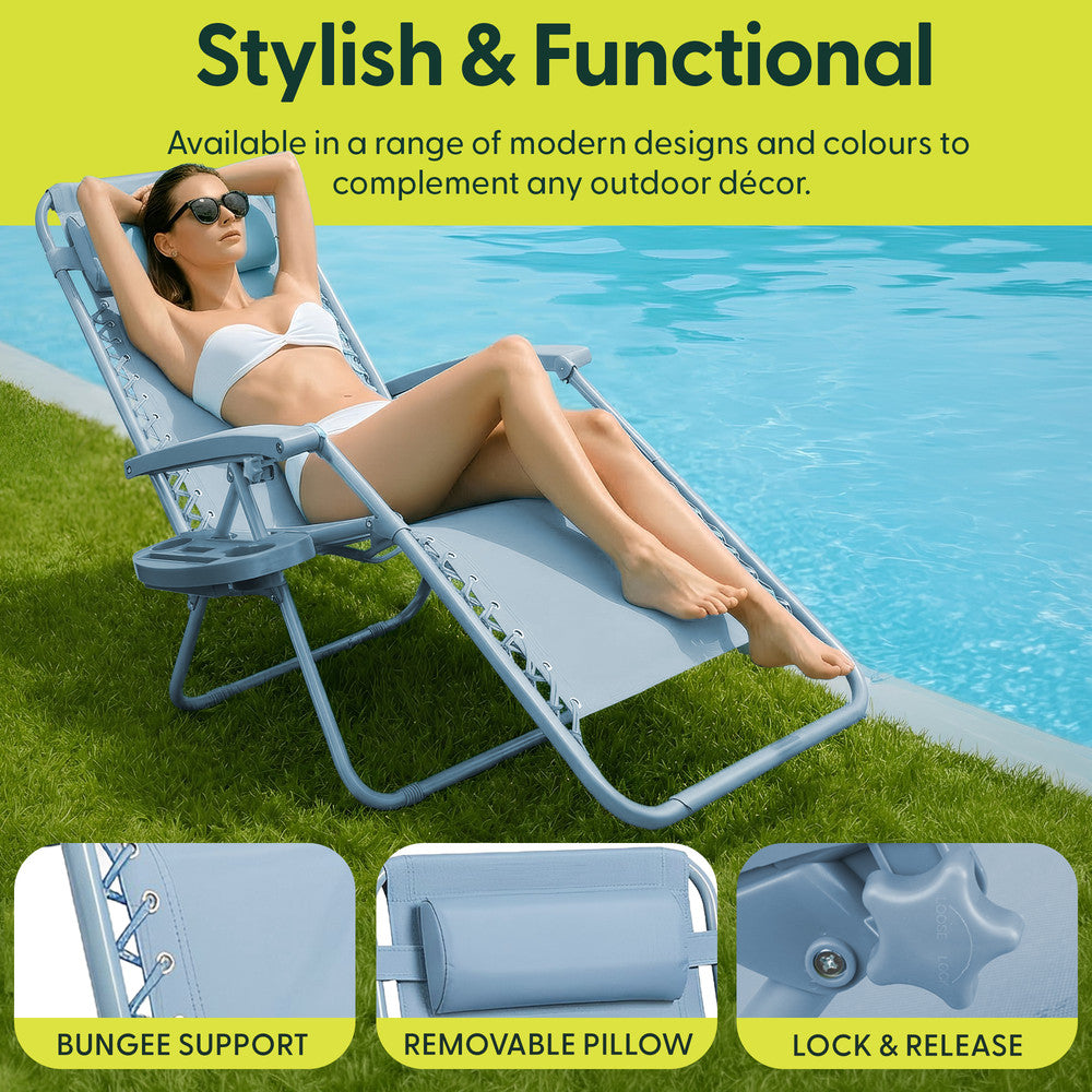 Set of 2 Anti-Stress Zero Gravity Relax Chairs