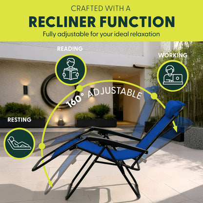 Set of 2 Anti-Stress Zero Gravity Relax Chairs