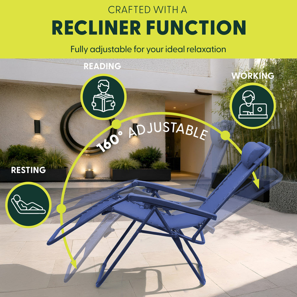 Set of 2 Anti-Stress Zero Gravity Relax Chairs