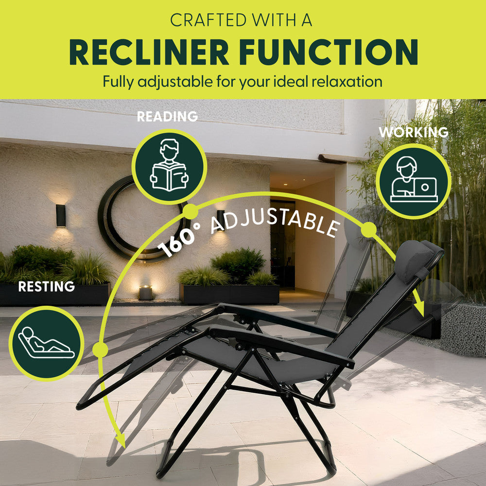 Set of 2 Anti-Stress Zero Gravity Relax Chairs