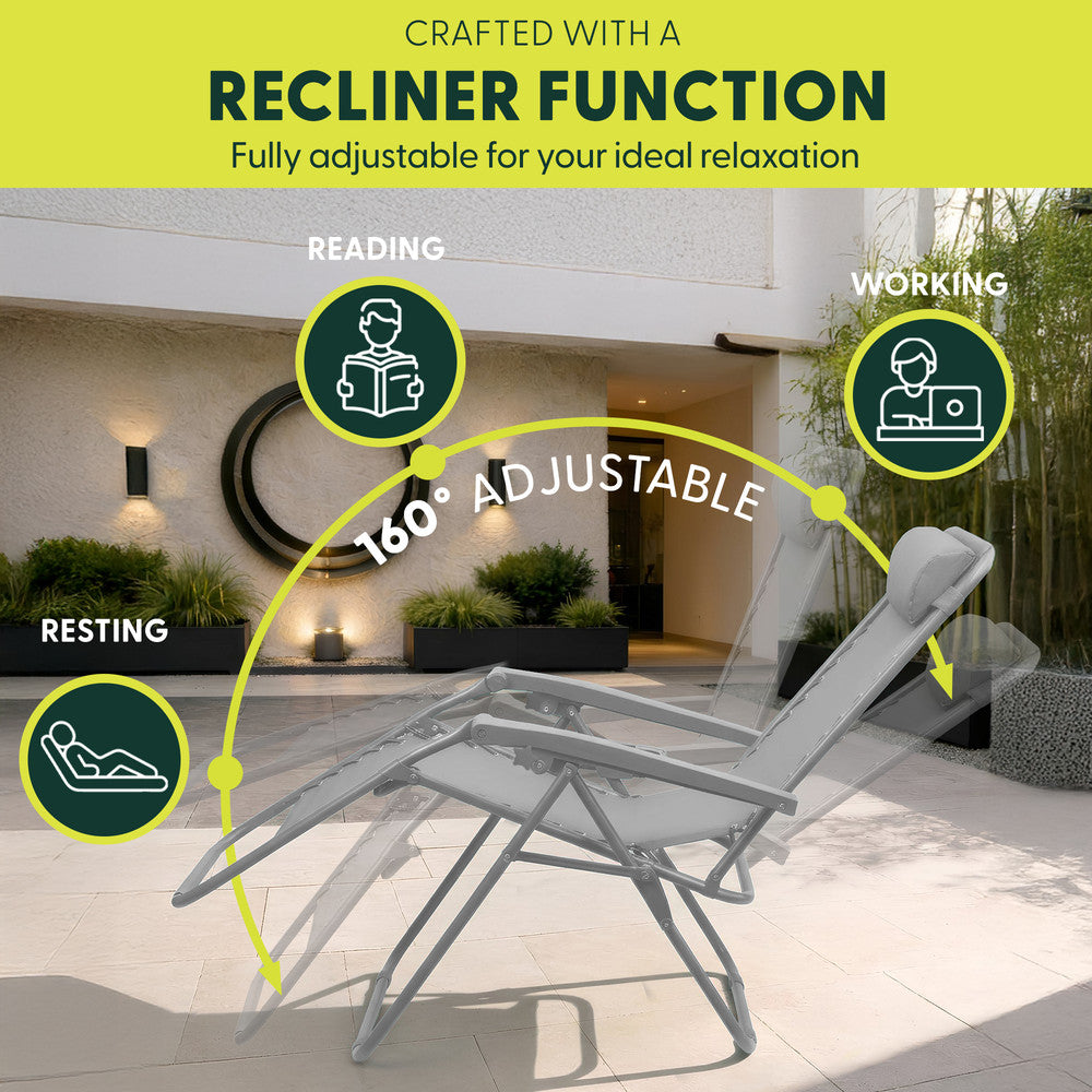 Set of 2 Anti-Stress Zero Gravity Relax Chairs