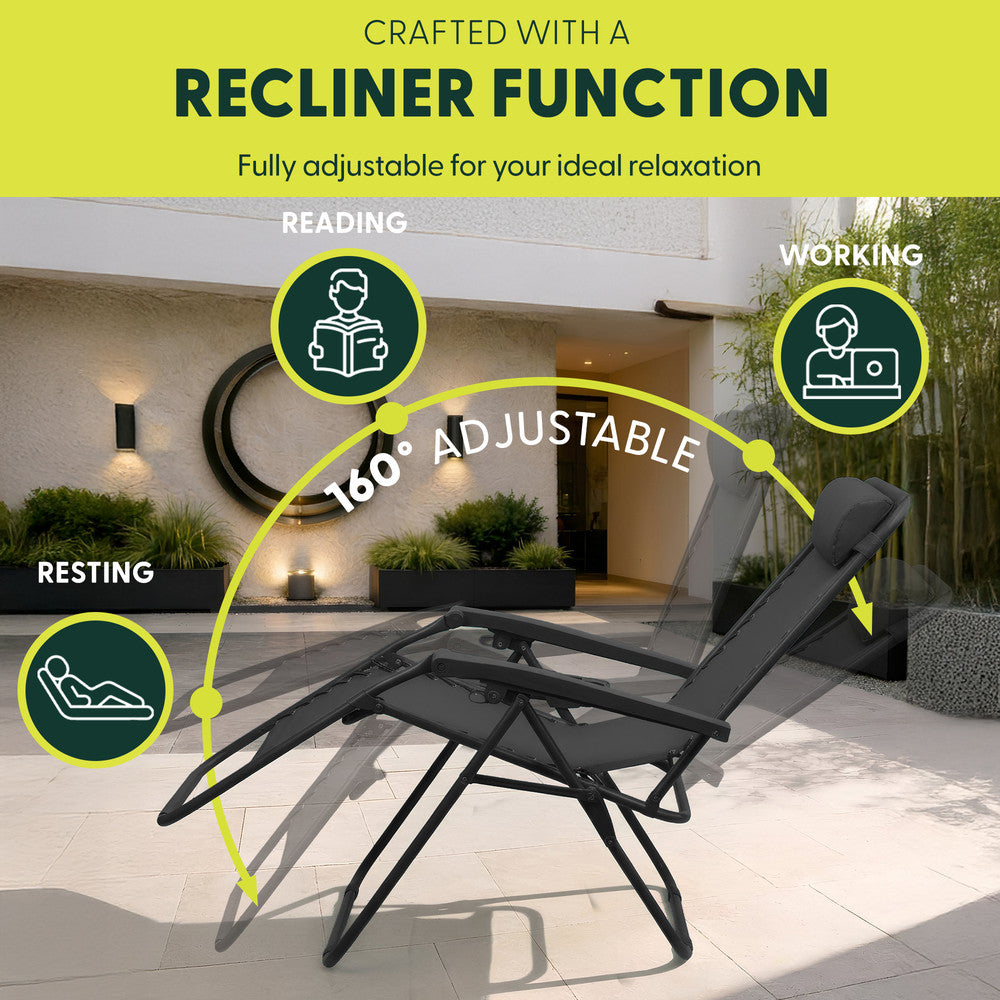 Set of 2 Anti-Stress Zero Gravity Relax Chairs