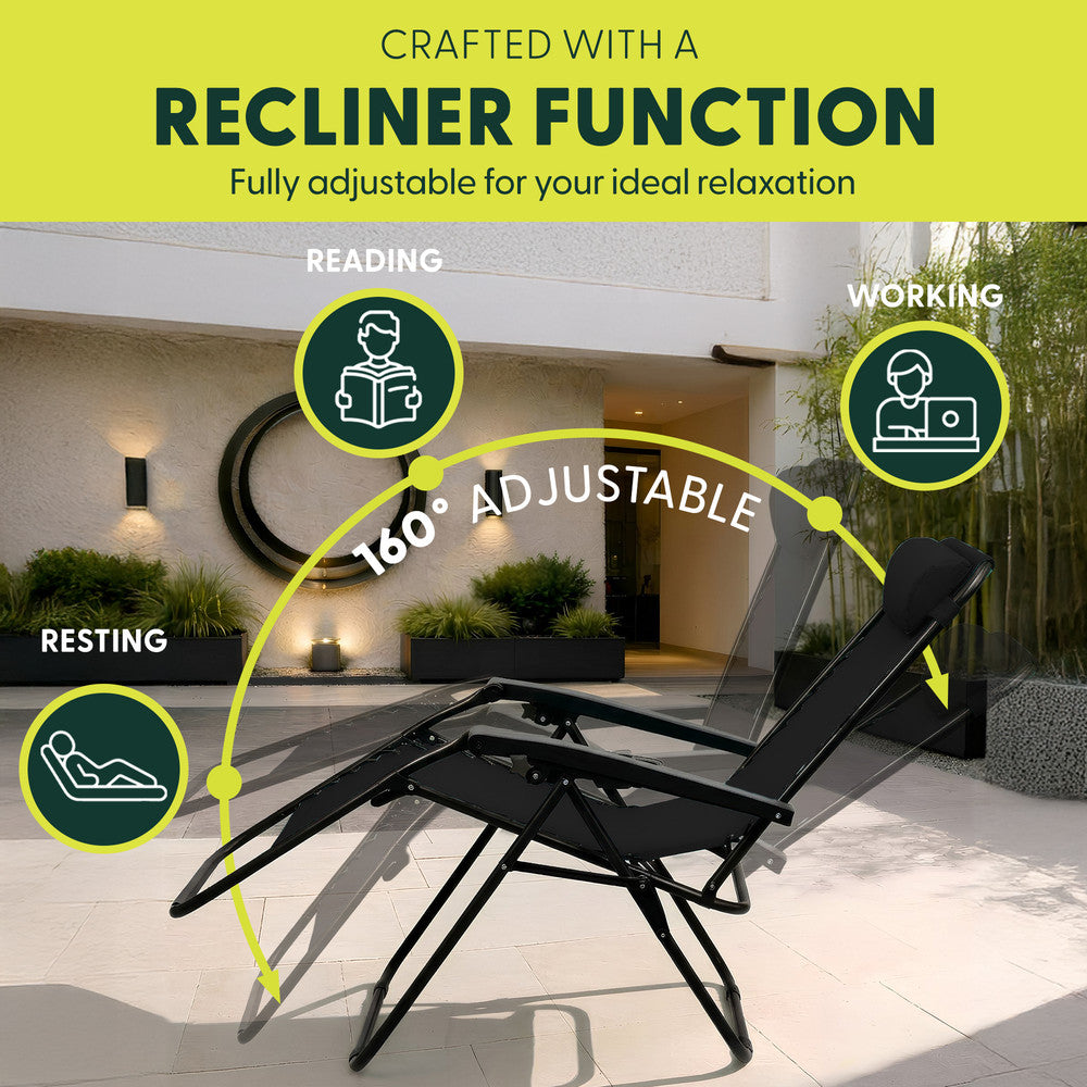 Set of 2 Anti-Stress Zero Gravity Relax Chairs
