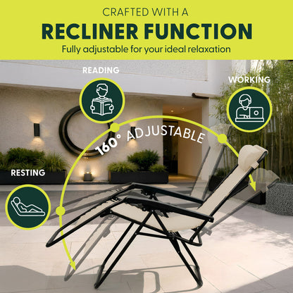 Set of 2 Anti-Stress Zero Gravity Relax Chairs