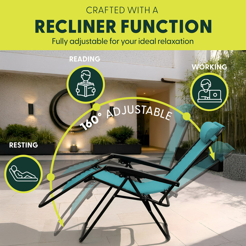Set of 2 Anti-Stress Zero Gravity Relax Chairs
