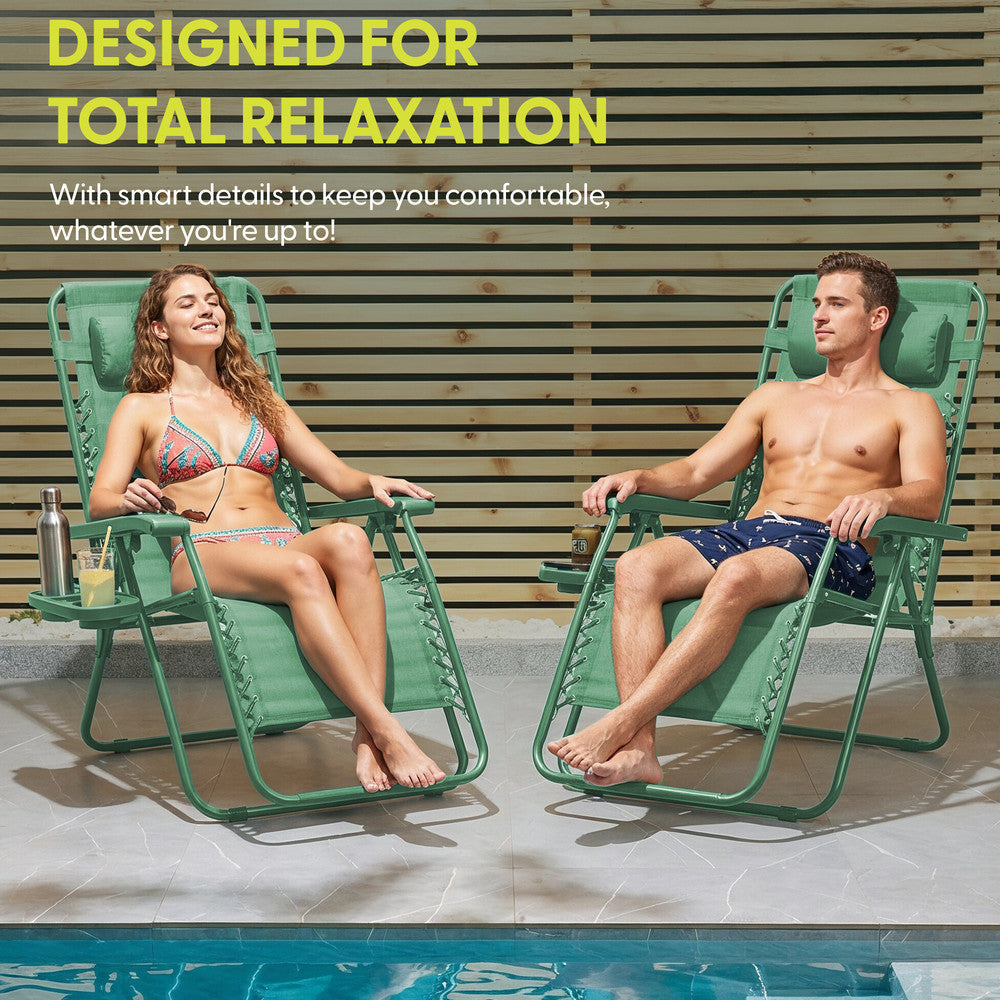 Set of 2 Anti-Stress Zero Gravity Relax Chairs