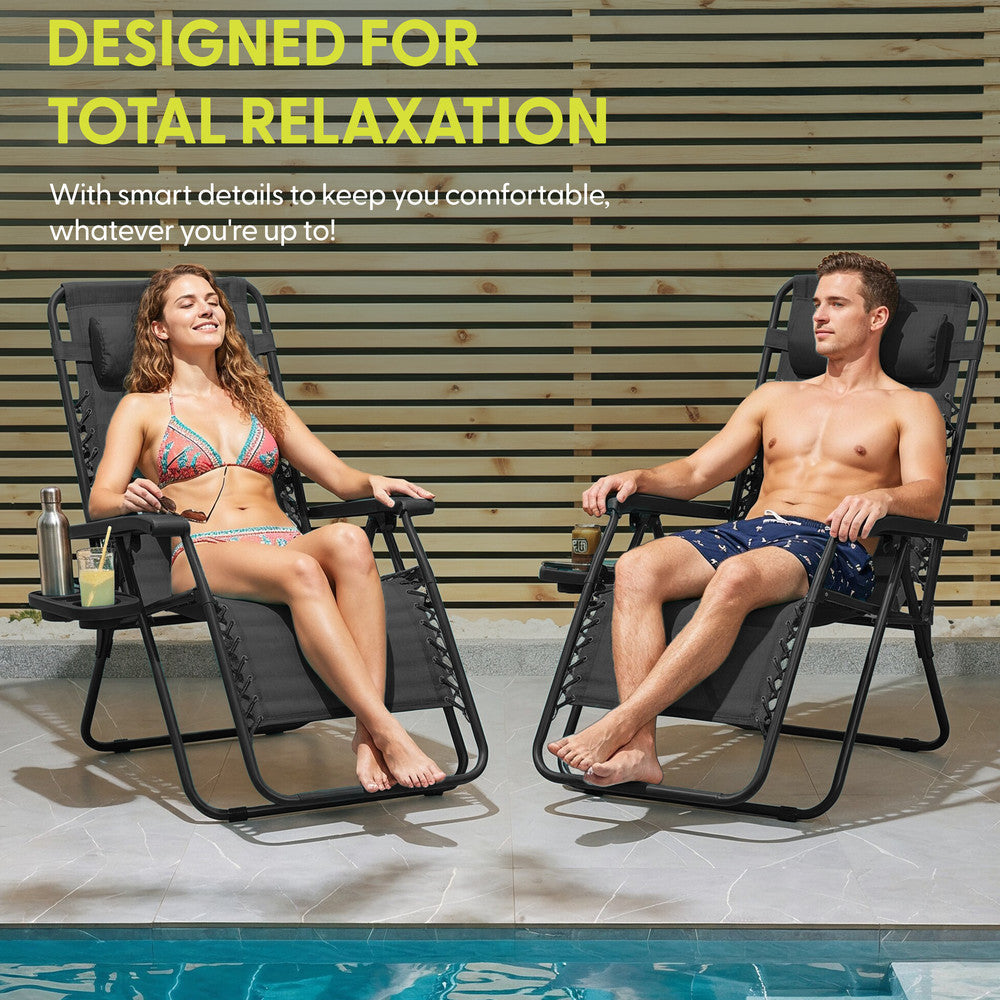 Set of 2 Anti-Stress Zero Gravity Relax Chairs