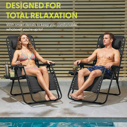 Set of 2 Anti-Stress Zero Gravity Relax Chairs