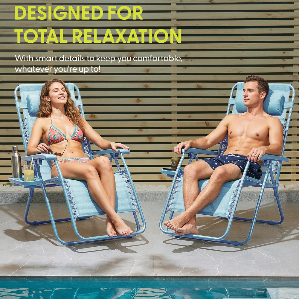 Set of 2 Anti-Stress Zero Gravity Relax Chairs