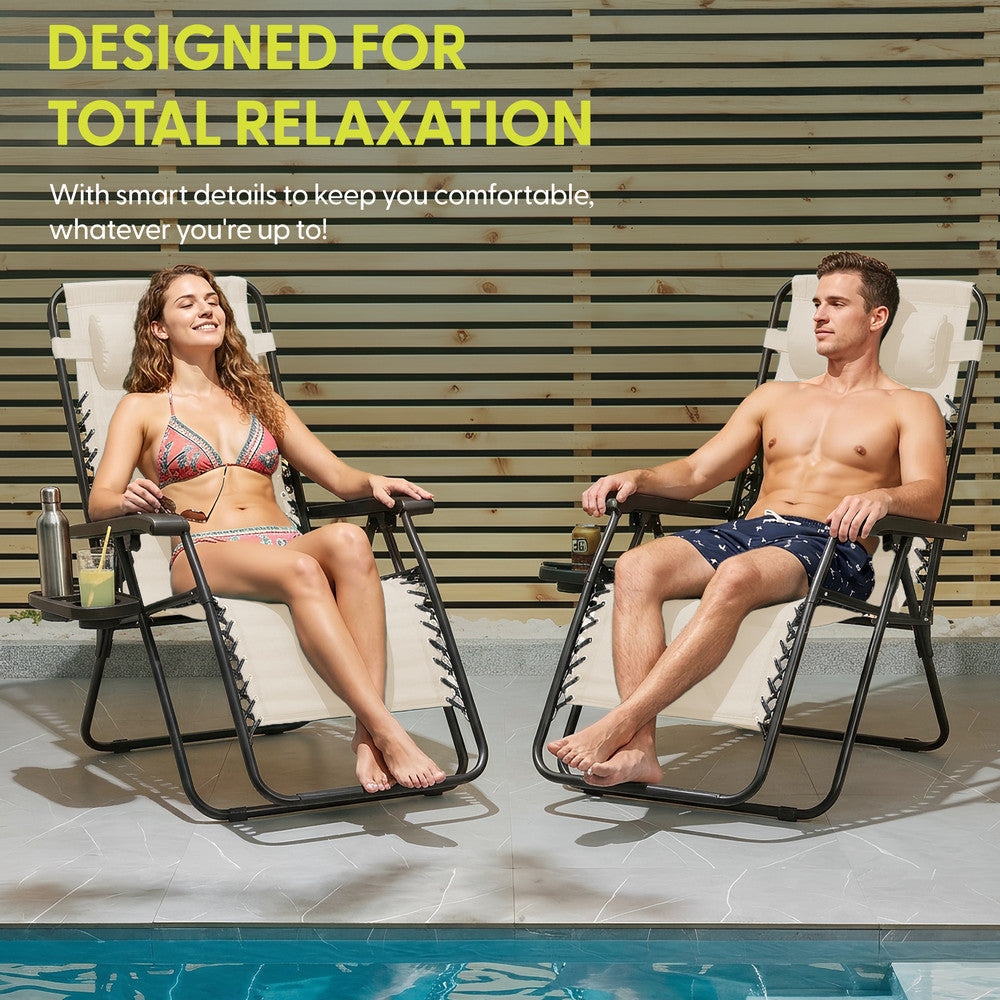 Set of 2 Anti-Stress Zero Gravity Relax Chairs