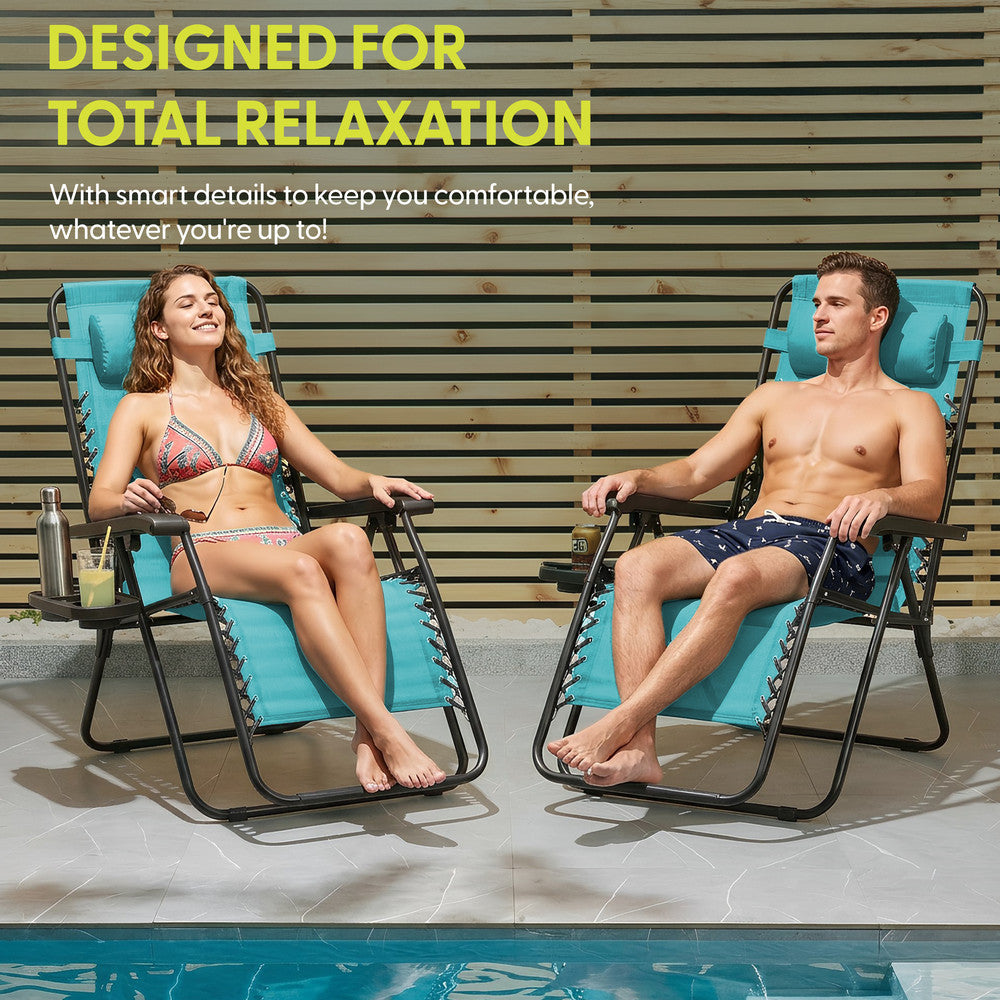 Set of 2 Anti-Stress Zero Gravity Relax Chairs