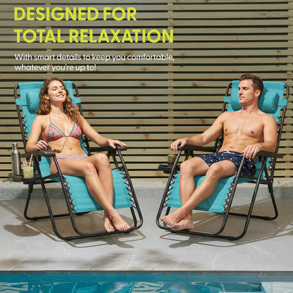 Set of 2 Anti-Stress Zero Gravity Relax Chairs