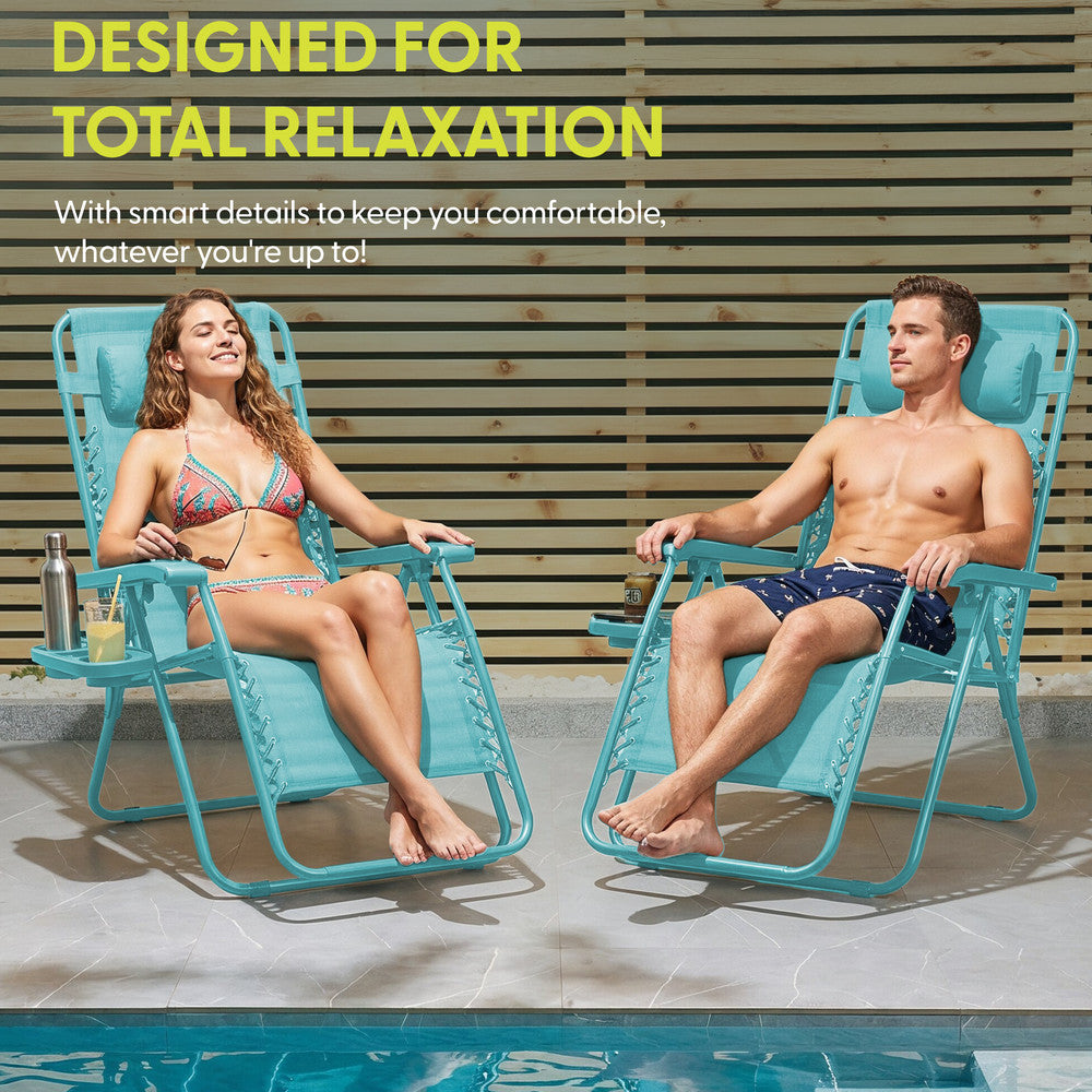 Set of 2 Anti-Stress Zero Gravity Relax Chairs