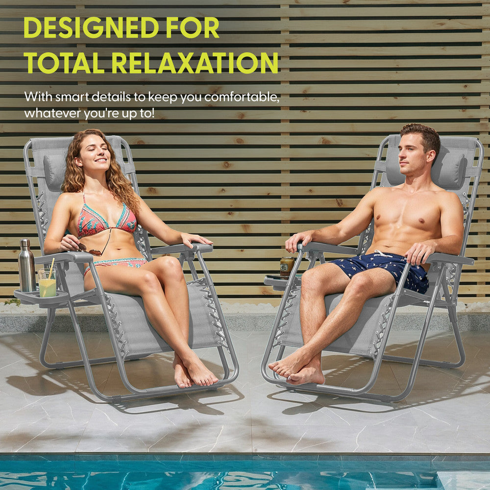 Set of 2 Anti-Stress Zero Gravity Relax Chairs