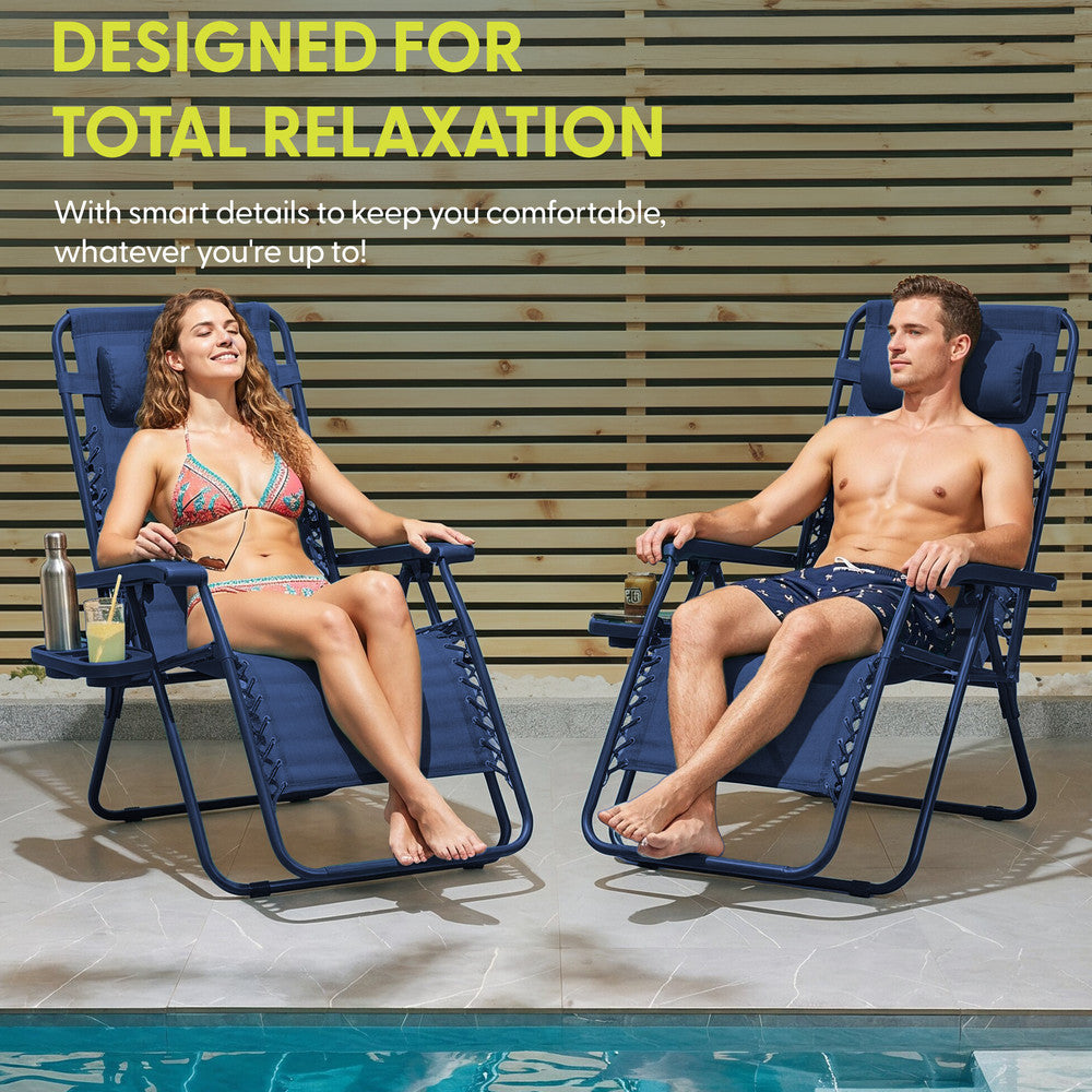 Set of 2 Anti-Stress Zero Gravity Relax Chairs