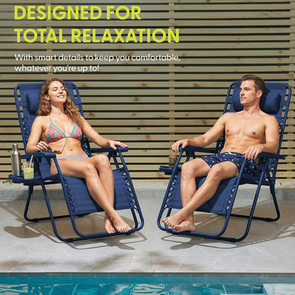 Set of 2 Anti-Stress Zero Gravity Relax Chairs