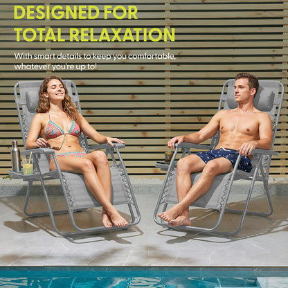 Set of 2 Anti-Stress Zero Gravity Relax Chairs
