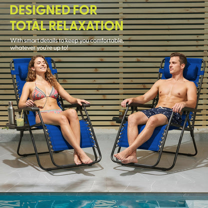 Set of 2 Anti-Stress Zero Gravity Relax Chairs