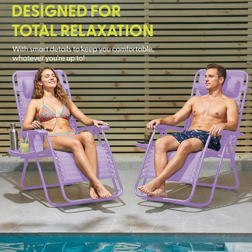 Set of 2 Anti-Stress Zero Gravity Relax Chairs