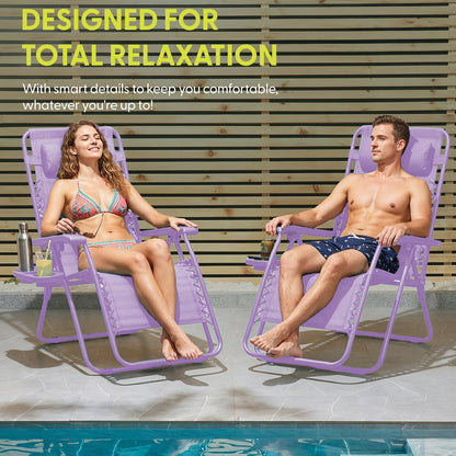 Set of 2 Anti-Stress Zero Gravity Relax Chairs