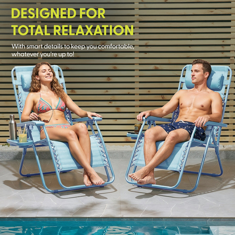 Set of 2 Anti-Stress Zero Gravity Relax Chairs
